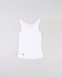"Christina" Ribbed Fitted Tank - White in — Spirit Celeste USA made luxury basic