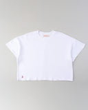 "Cydney" - The Cropped Fleece Crew in White — Spirit Celeste USA made luxury basic