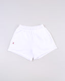 "Max" Mini Fleece Shorts - White in — Spirit Celeste USA made luxury basic