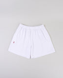 "Paulie" Relaxed Cotton Shorts - White in — Spirit Celeste USA made luxury basic
