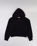 "Sadie" Zip-Up Cropped Hoodie - Black in — Spirit Celeste USA made luxury basic