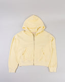 "Sadie" Zip-Up Cropped Hoodie - Butter Yellow in — Spirit Celeste USA made luxury basic