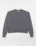 "Sara" - The Brushed Fleece Crew in Vintage Black — Spirit Celeste USA made luxury basic