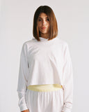 "Eddie" Cropped Hoodie - White in — Spirit Celeste USA made luxury basic