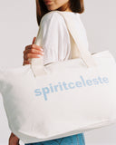 "Gordo" Oversized Cotton Denim Tote - Dusk Blue in — Spirit Celeste USA made luxury basic