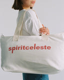 "Gordo" Oversized Cotton Denim Tote - Dusty Rose in — Spirit Celeste USA made luxury basic