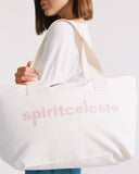 "Gordo" Oversized Cotton Denim Tote - Burnished Lilac in — Spirit Celeste USA made luxury basic