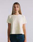 "Karina" Boxy Crop Tee - Butter Yellow in — Spirit Celeste USA made luxury basic