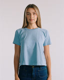 "Karina" Boxy Crop Tee - Dusk Blue in — Spirit Celeste USA made luxury basic