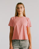 "Karina" Boxy Crop Tee - Dusty Rose in — Spirit Celeste USA made luxury basic