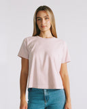 "Karina" Boxy Crop Tee - Burnished Lilac in — Spirit Celeste USA made luxury basic