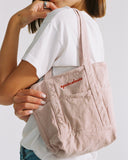 "Mina" Cotton Denim Mini Tote - Burnished Lilac in — Spirit Celeste USA made luxury basic