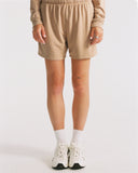 "Paulie" Relaxed Cotton Shorts - Affogato in — Spirit Celeste USA made luxury basic