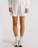 "Paulie" Relaxed Cotton Shorts - White in — Spirit Celeste USA made luxury basic