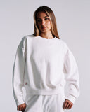 "Thelma" Crewneck Sweatshirt - White in — Spirit Celeste USA made luxury basic