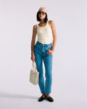 "Christina" Ribbed Fitted Tank - Butter Yellow in — Spirit Celeste USA made luxury basic
