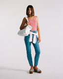 "Christina" Ribbed Fitted Tank - Dusty Rose in — Spirit Celeste USA made luxury basic