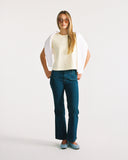 "Karina" Boxy Crop Tee - Butter Yellow in — Spirit Celeste USA made luxury basic