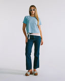 "Karina" Boxy Crop Tee - Dusk Blue in — Spirit Celeste USA made luxury basic
