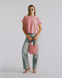 "Karina" Boxy Crop Tee - Dusty Rose in — Spirit Celeste USA made luxury basic