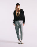 "Sadie" Zip-Up Cropped Hoodie - Black in — Spirit Celeste USA made luxury basic