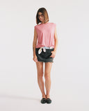 "Tina" Relaxed Muscle Tee - Dusty Rose in — Spirit Celeste USA made luxury basic