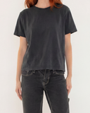 "Karina" - The Boxy Crop Tee in — Spirit Celeste USA made luxury basic