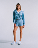 "Max" Mini Fleece Shorts - Dusk Blue in — Spirit Celeste USA made luxury basic