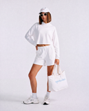 "Max" Mini Fleece Shorts - White in — Spirit Celeste USA made luxury basic