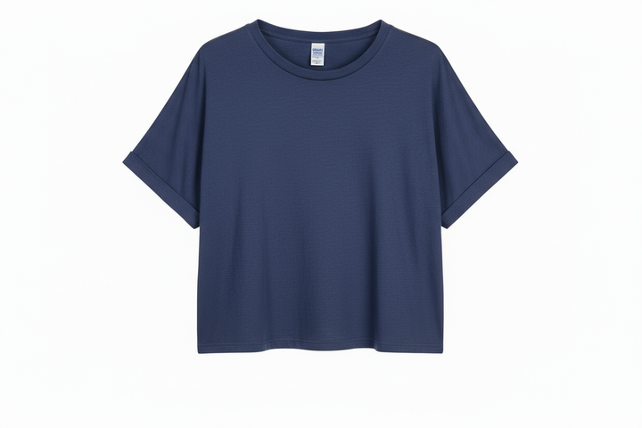 remove the graphic and tag and make the tee shorter