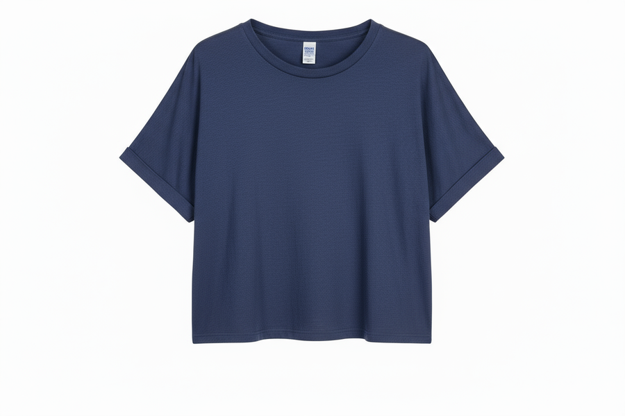 remove the graphic and tag and make the tee shorter