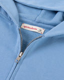 "Sadie" Zip-Up Cropped Hoodie - Dusk Blue in — Spirit Celeste USA made luxury basic