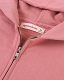 "Sadie" Zip-Up Cropped Hoodie - Dusty Rose in — Spirit Celeste USA made luxury basic