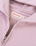 "Sadie" Zip-Up Cropped Hoodie - Burnished Lilac in — Spirit Celeste USA made luxury basic
